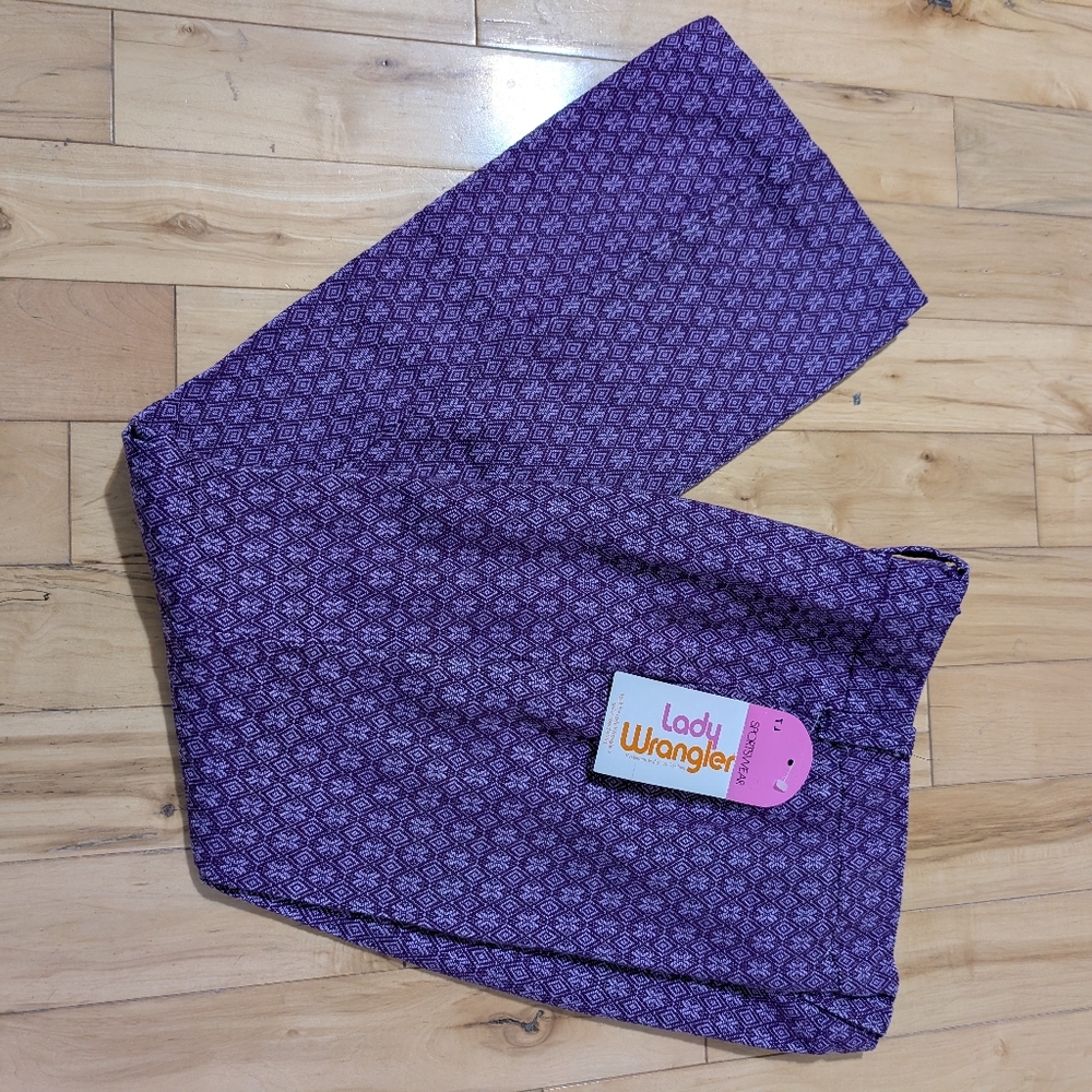 Vintage Lady Wrangler Purple Boot cut Pants 13/14 Cotton Polyester